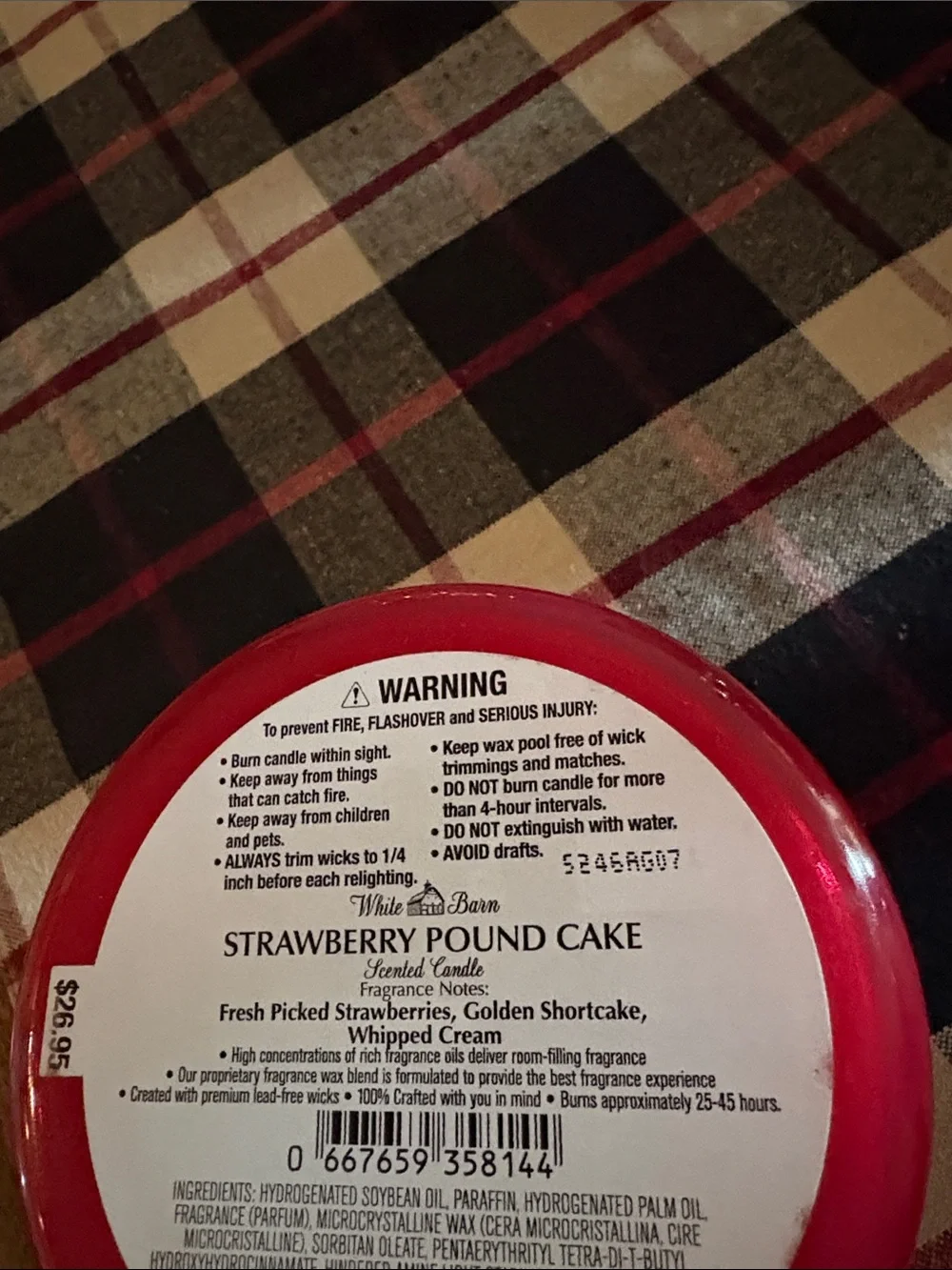 Nwt 3 wick Strawberry 🍓 Pound Cake from White Barn - Picture 4 of 4